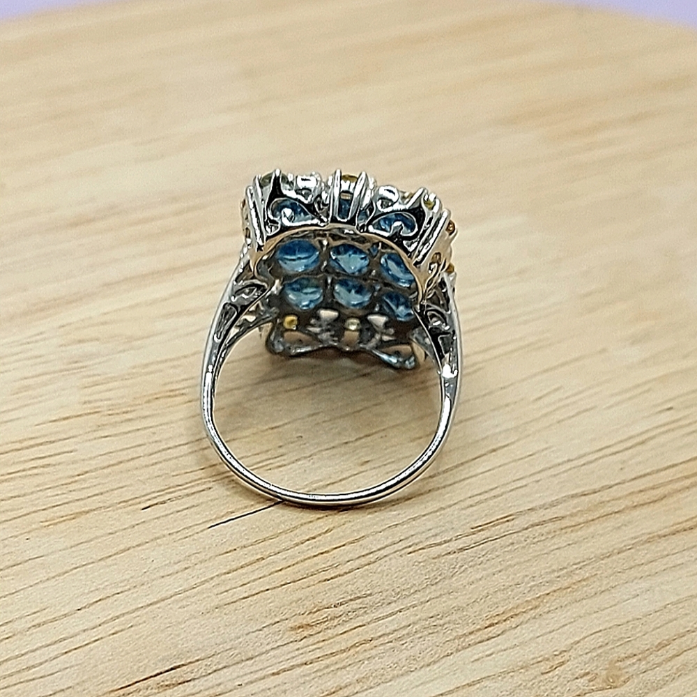 Natural Oval Swiss Blue Topaz 6x4mm  Sapphire 925 Sterling Silver Ring Sz 7‎ - Picture 8 of 13